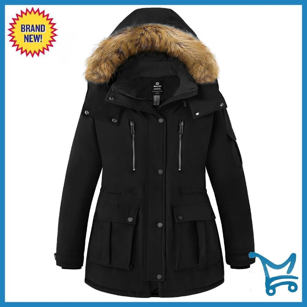 Plus Size Winter Parka with Hood, Waterproof, Recycled Material